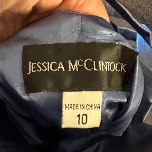Jessica McClintock Shimmering Blue Mini Dress size 10 - Picture 8 of 8